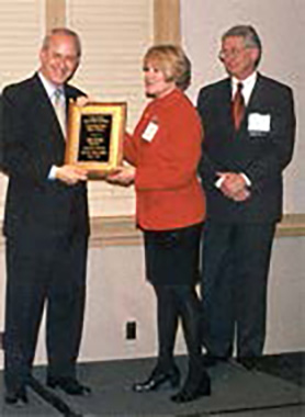 Receiving award