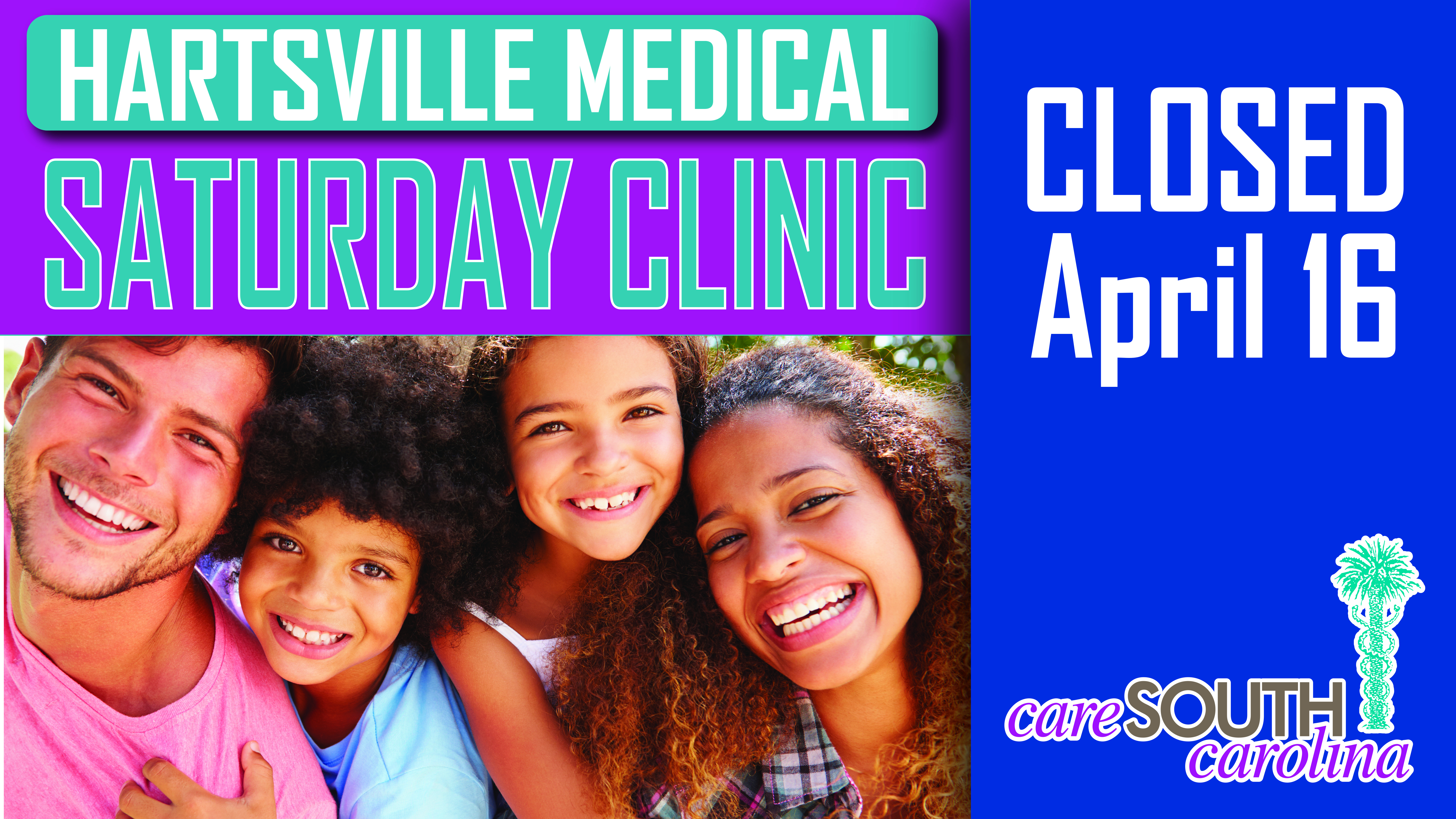 Saturday Clinic Closed April 16th.